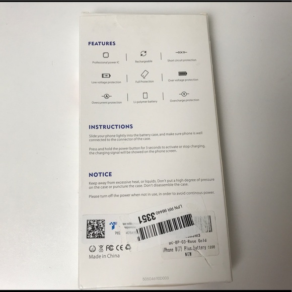 IPHONE Battery Case for 6P/6SP/7P/8P Rose Gold NEW - Picture 6 of 6